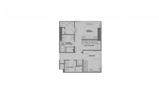 Планировка кондомониума 2 спальни в ЖК Anil Sathorn 12 № 11030 (2D)