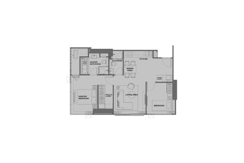 Планировка кондомониума 2 спальни в ЖК Anil Sathorn 12 № 11027 (2D)